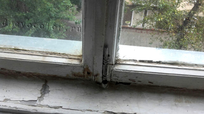 Сталинское окно до ремонта