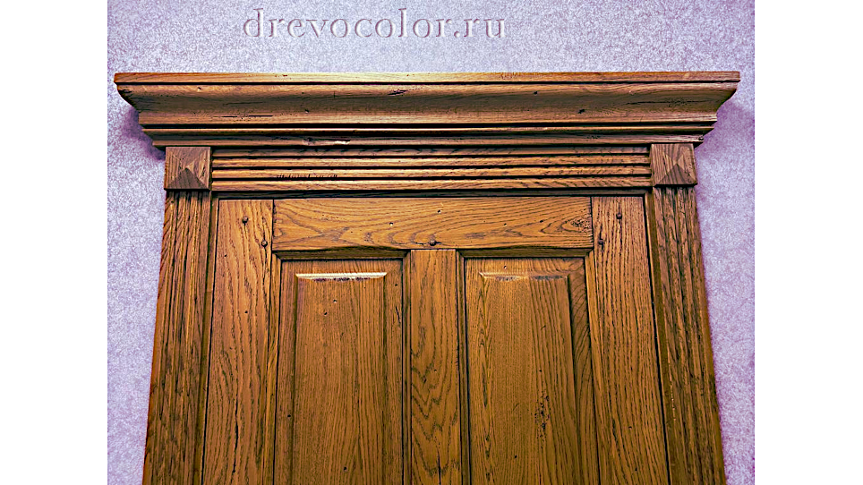 Дубовая дверь - цвет «коньяк» под старину. DREVOCOLOR_RU