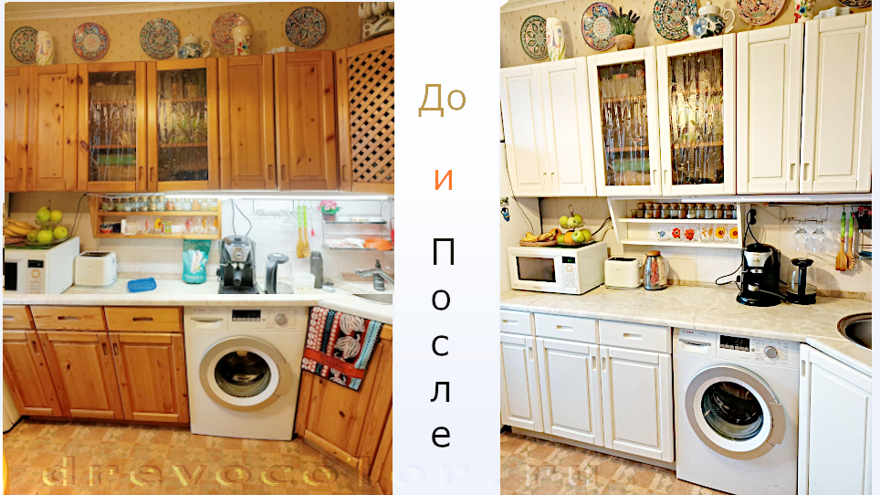 Покрасим кухню в белый цвет DREVOCOLOR_RU